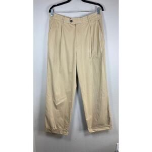 Ermenegildo‎ Zegna Men's Beige Wide Leg Khaki Trouser Pants Size 30"